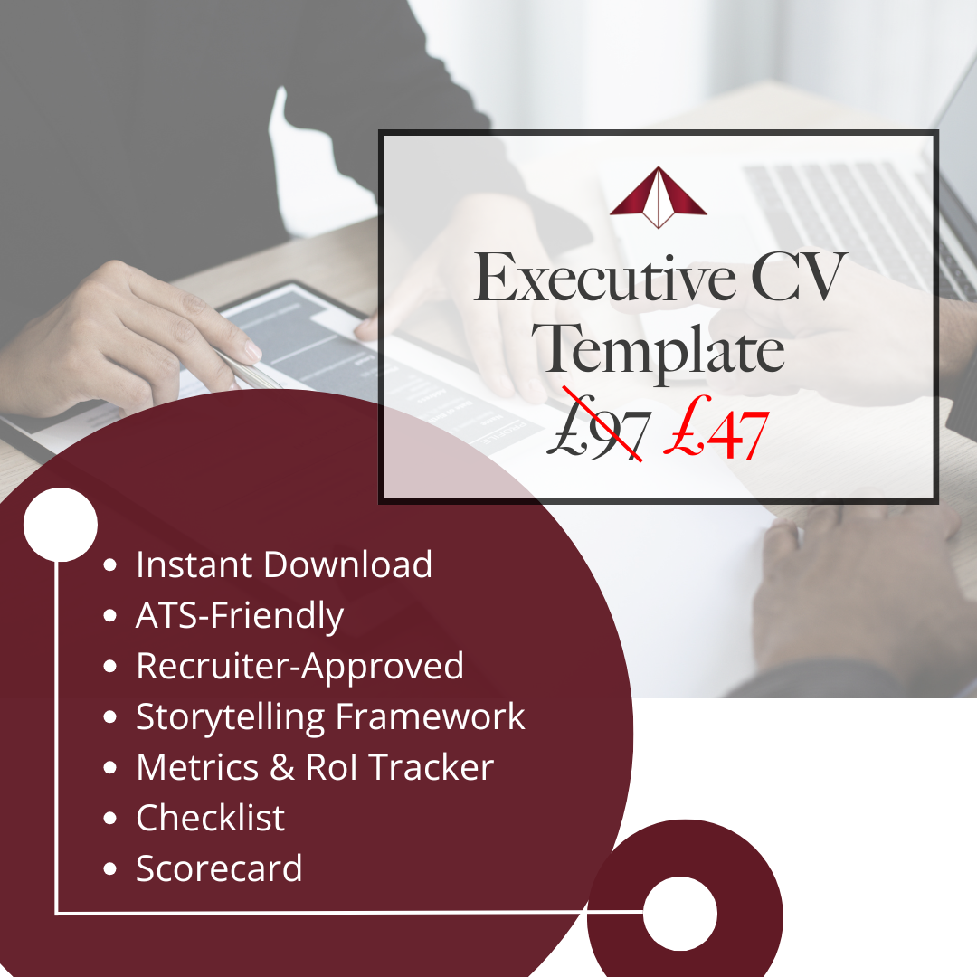ATS-friendly Executive CV Template UK for managers moving into director-level roles. Instant download